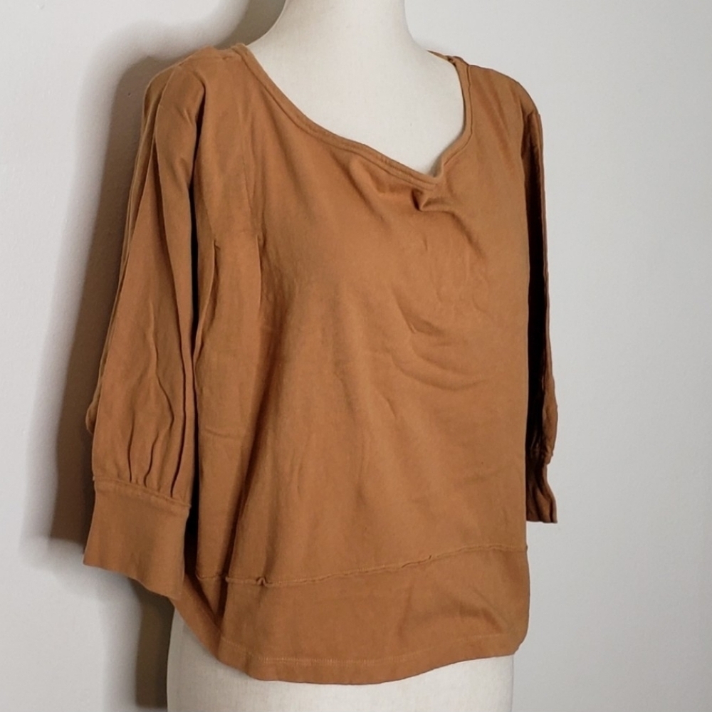 Free People Top Golden Honey V Neckline We the Free Comfy Blouse Bohemian - Picture 9 of 16